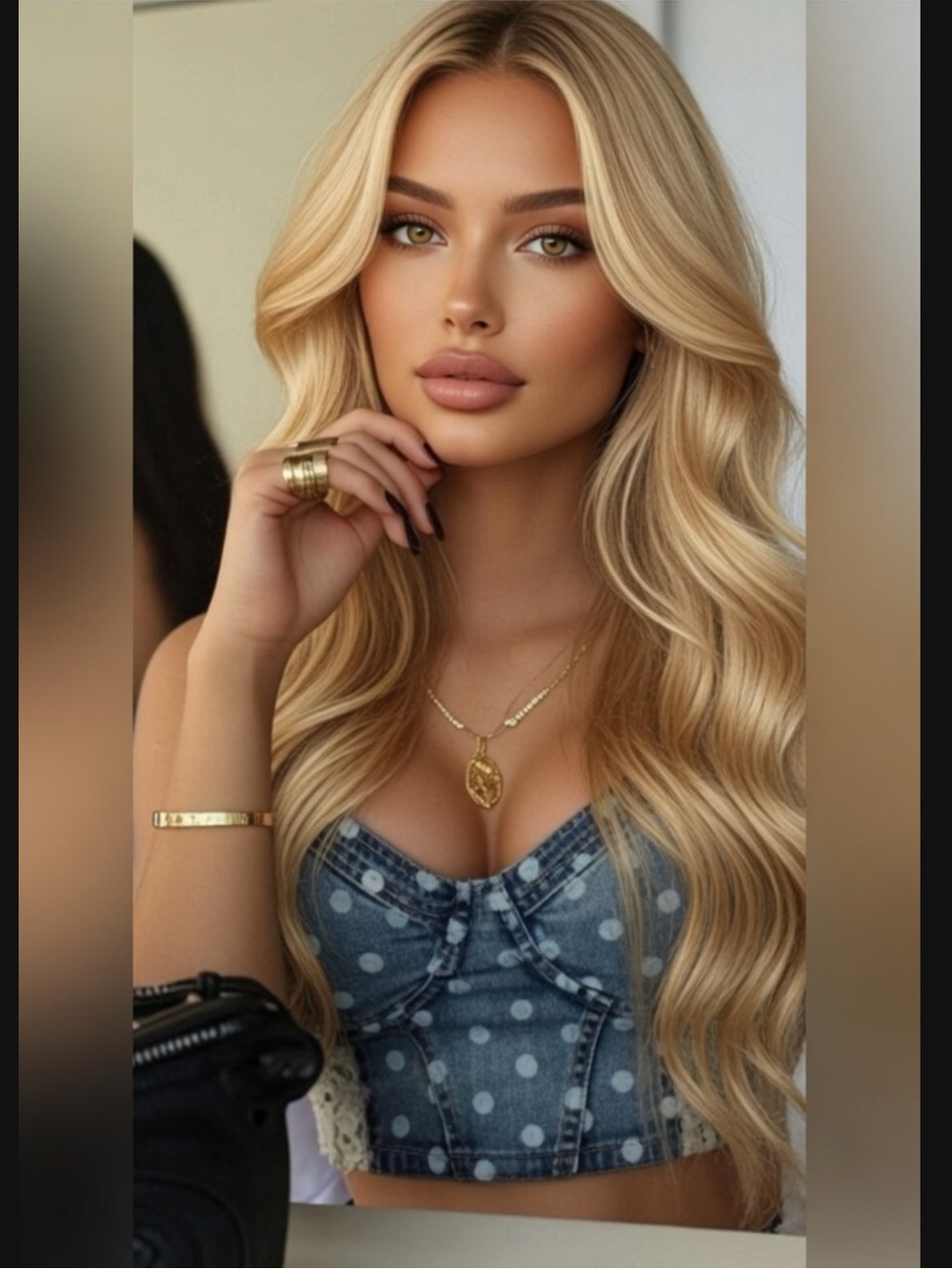 🌸🍃Guess Denim and Crochet Crop Top in Kodi Wash 🌸🍃 Small